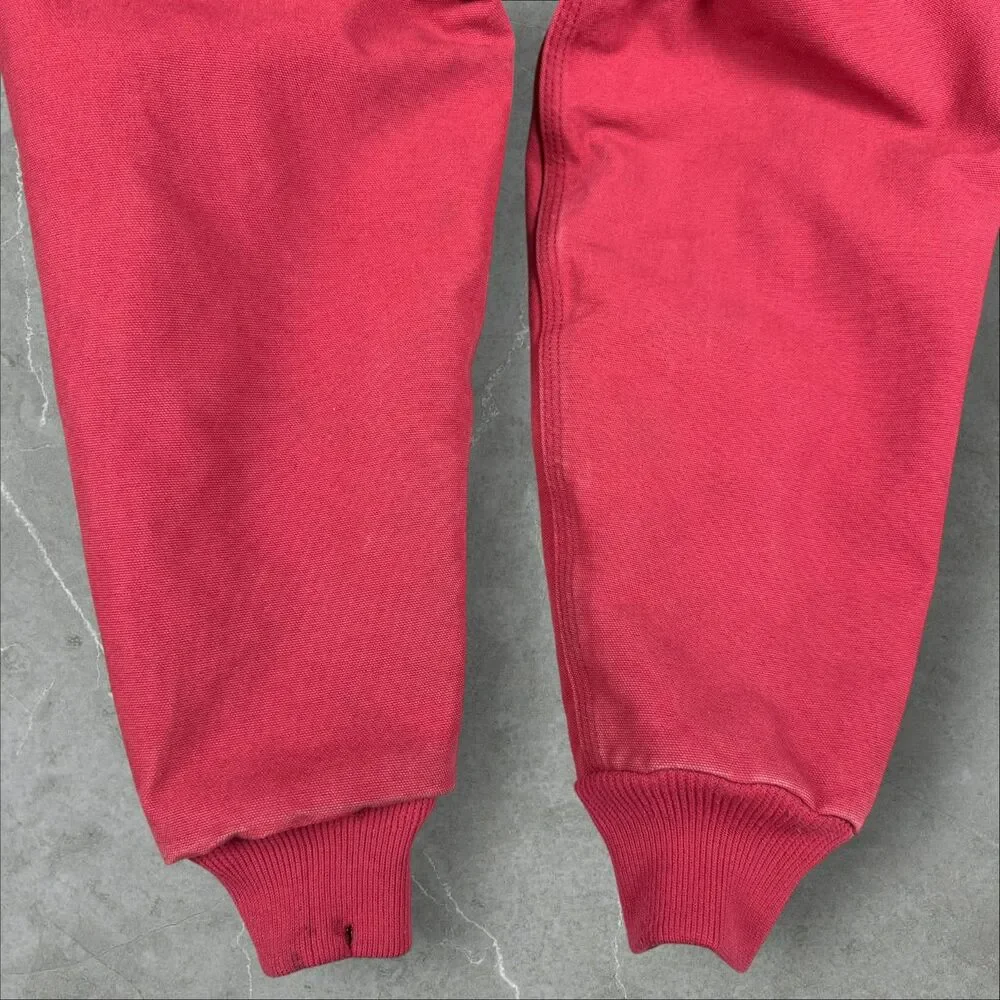 Carhartt WJ130 624 Rare Crab Apple Pink Quilted Hooded Canvas Active Jacket - Lg - Picture 8 of 8